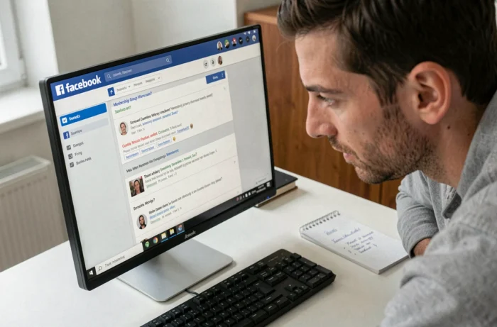 Un administrateur examinant les réponses aux questions d'adhésion filtrantes d'un groupe Facebook